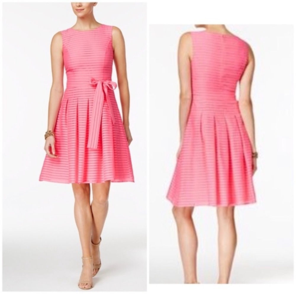NWT Tommy Hilfiger Peony Fit & Flare Shadow Stripes Dress